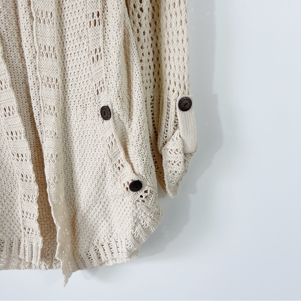Anthropologie Angel of the North Silva Circle Cream Open Front Cardigan Size S - Picture 4 of 11